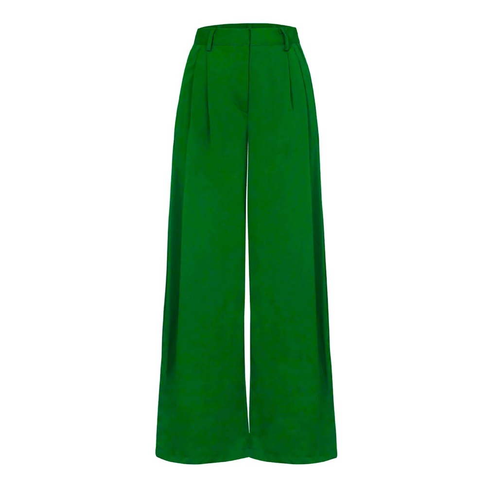 Wide Leg Suit Pants Green